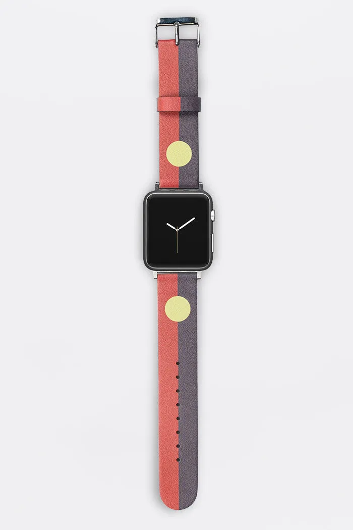 "Raise The Flag" Aboriginal Flag Vegan Leather Apple Watch Strap - FREE GIFT