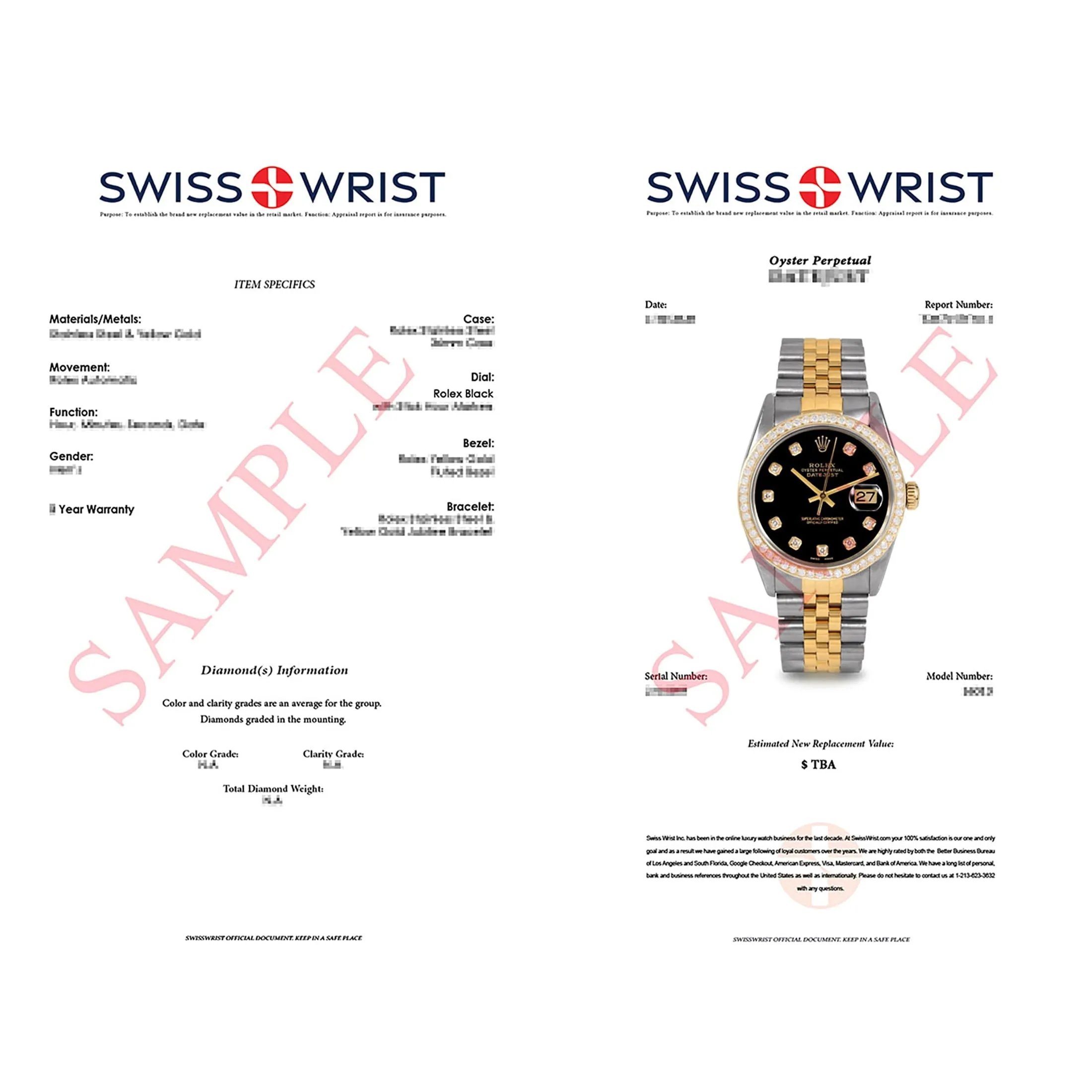 Rolex 16013 Men's 36mm Datejust Wristwatch Black Diamond (3 Year Warranty) (Good)