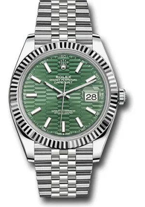 Rolex Steel and White Gold Rolesor Datejust 41mm Watch 126334 mgflmij
