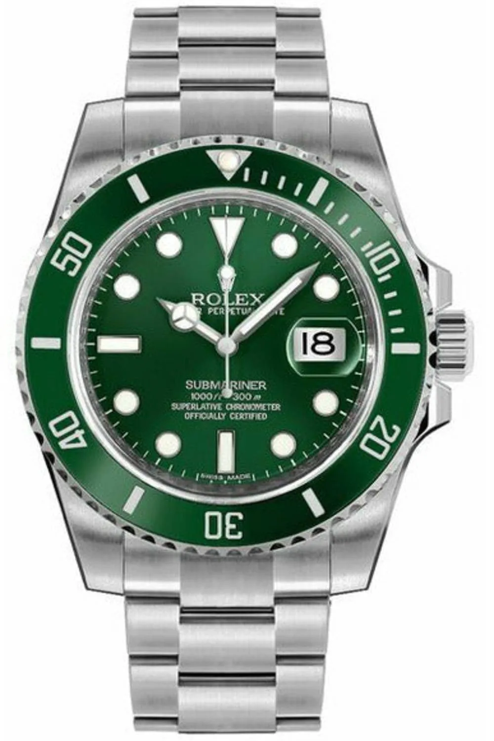 rolex submariner green dial hulk 116610lv-0002