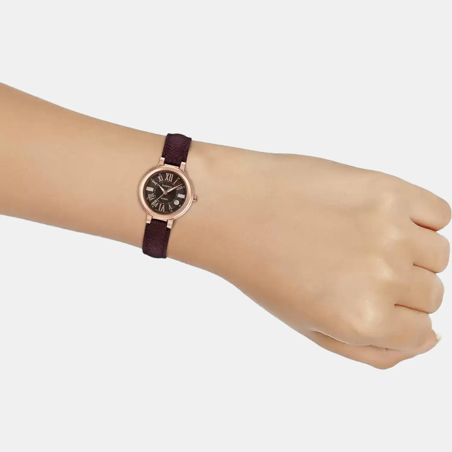 Sheen Women's Analog Leather Watch SX214 - SHE-4029PGL-5AUDF