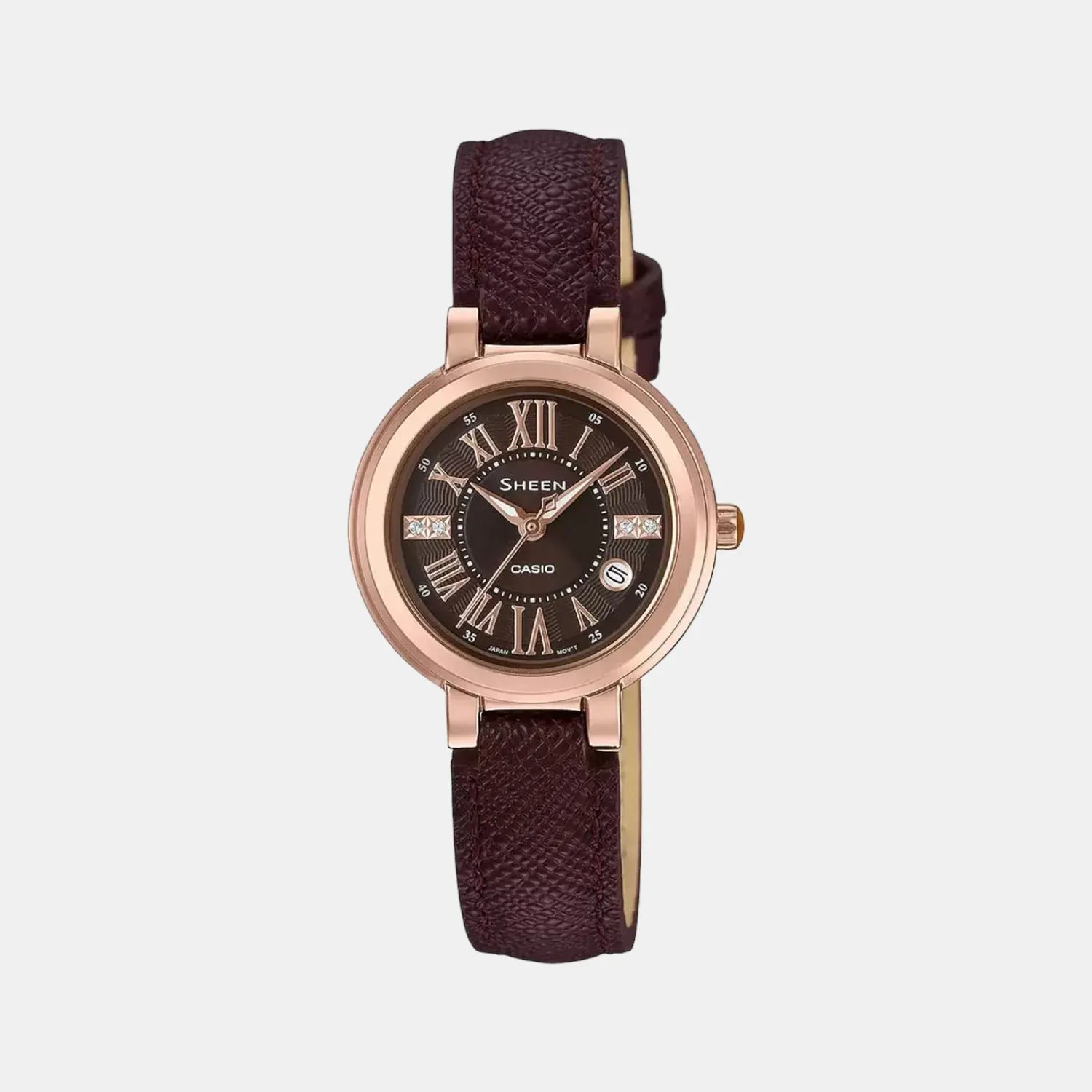 Sheen Women's Analog Leather Watch SX214 - SHE-4029PGL-5AUDF