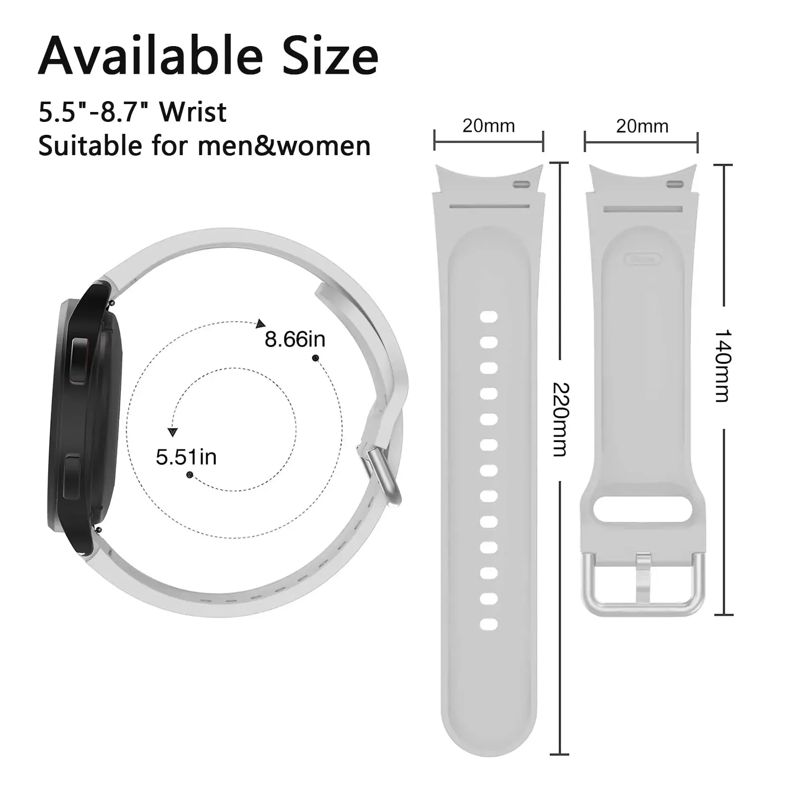 Silicone Strap For Samsung Galaxy Watch 7 6 5 4 44mm 40mm pro 45mm Sport 20mm Watchband Bracelet Galaxy Watch6 Classic 43mm 47mm