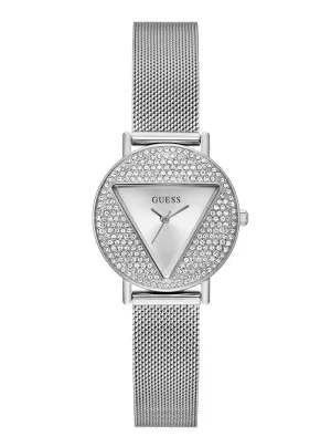 Silver Mini Iconic Glitz Mesh Watch