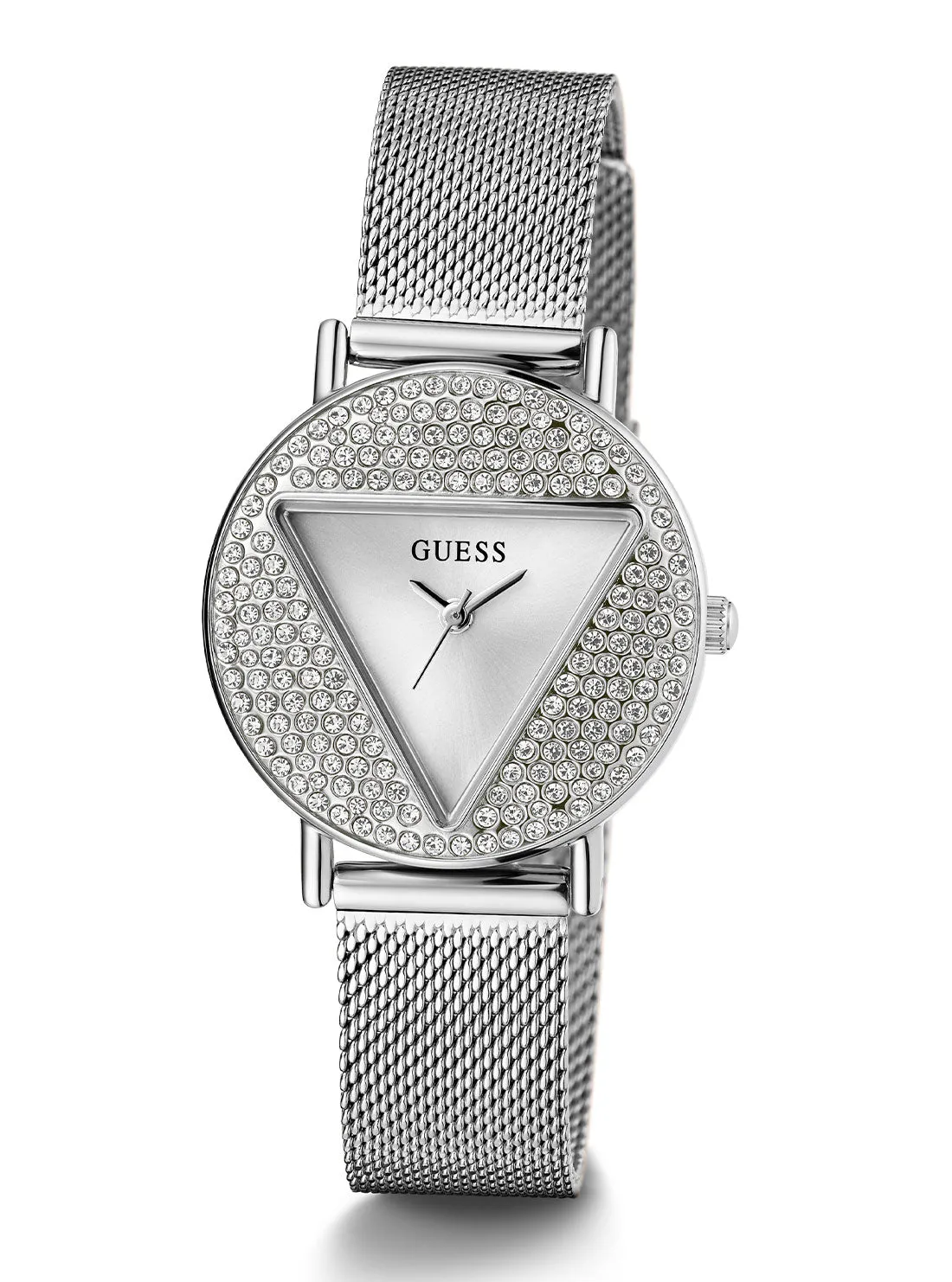 Silver Mini Iconic Glitz Mesh Watch