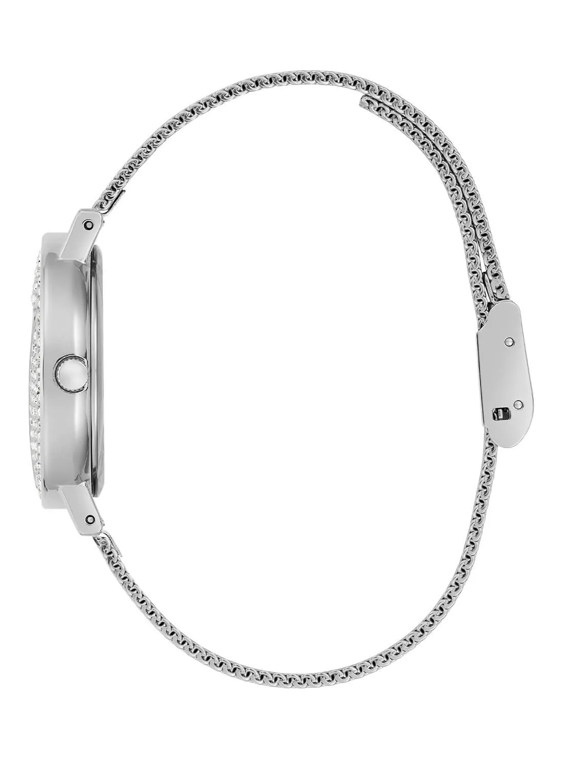 Silver Mini Iconic Glitz Mesh Watch