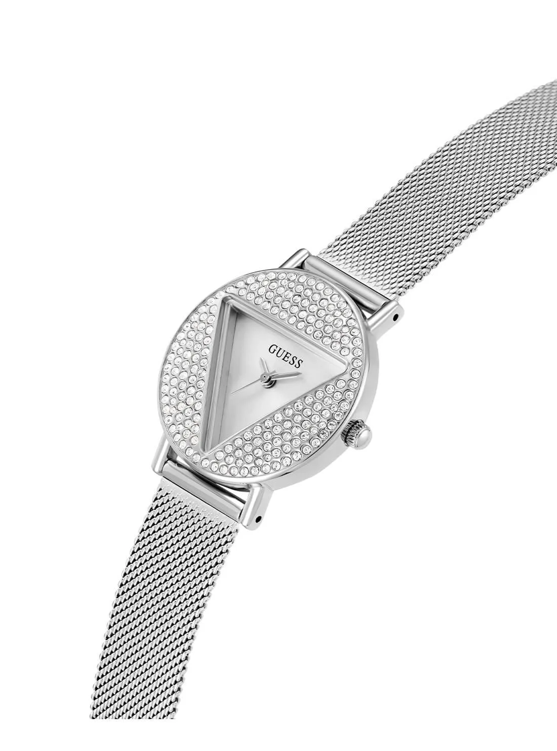 Silver Mini Iconic Glitz Mesh Watch