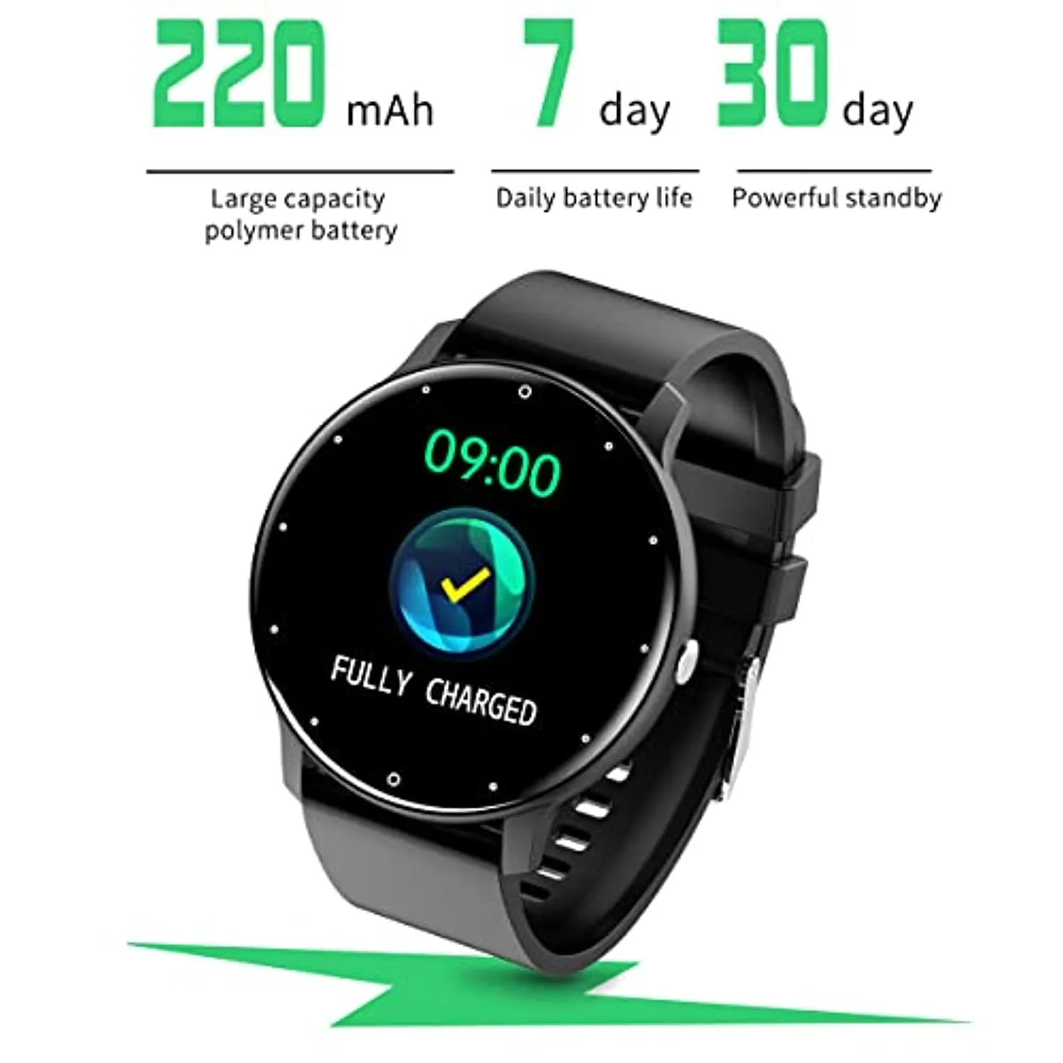 Smart Watches for Android iOS Phones, EBAKIN Smartwatch with Touch Screen, IP67 Waterproof Fitness Trackers with Heart Rate Monitor BP/SP02 Monitor Sleep Monitor, Activity Watch for Men Women