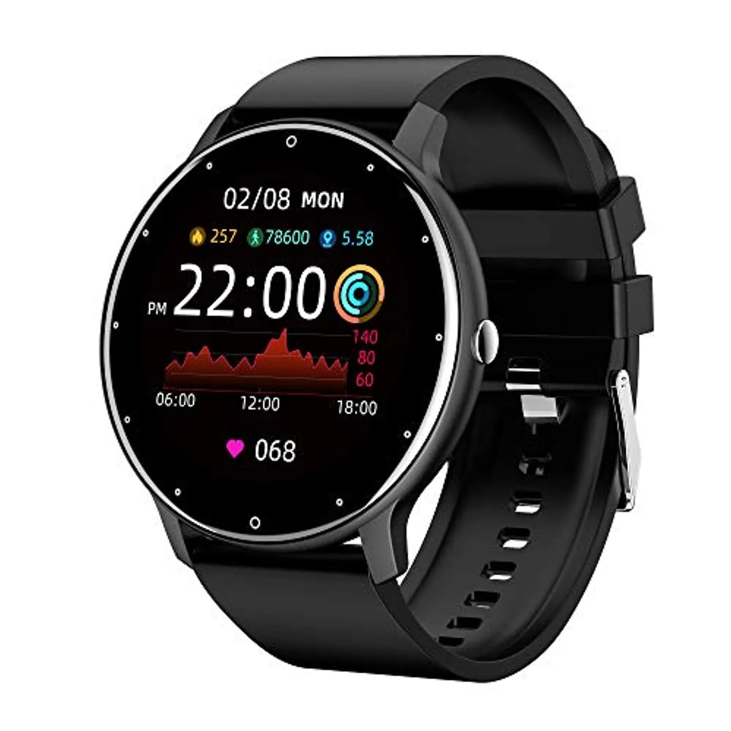 Smart Watches for Android iOS Phones, EBAKIN Smartwatch with Touch Screen, IP67 Waterproof Fitness Trackers with Heart Rate Monitor BP/SP02 Monitor Sleep Monitor, Activity Watch for Men Women