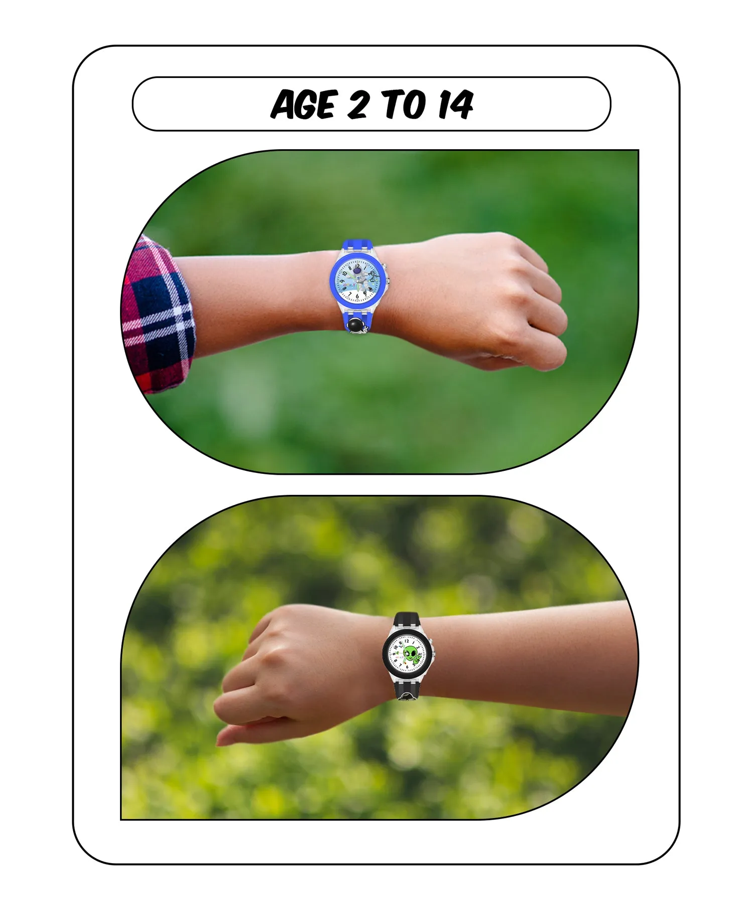 Spiky 3D Astronaut & Rabbit Cartoon Analog Light Watch Combo - Blue & Pink