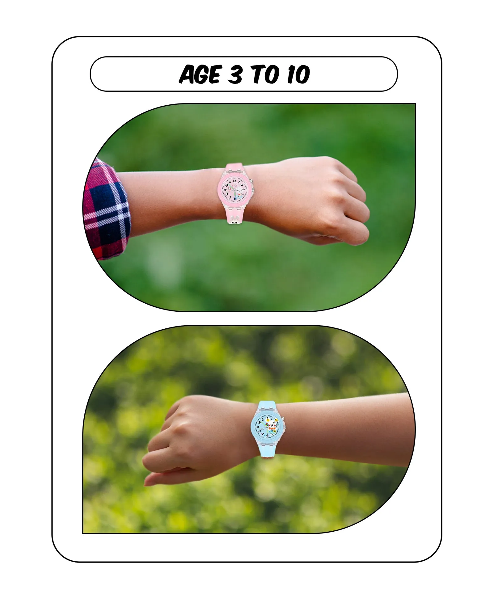 Spiky 3D Astronaut & Rabbit Cartoon Analog Light Watch Combo - Blue & Pink