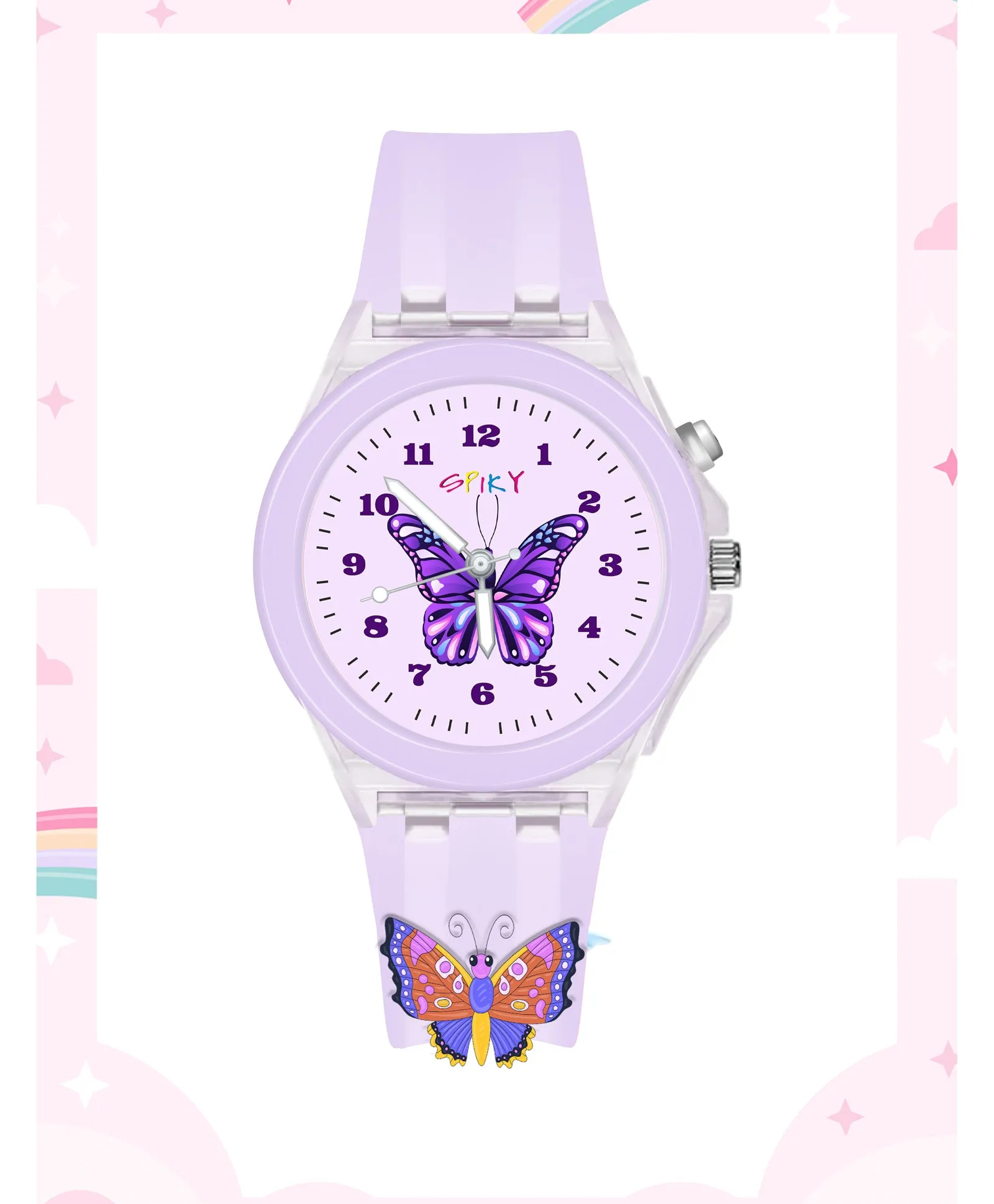 Spiky 3D Cartoon Monkey Analog Light Watch for Kids Boys & Girls - Cyan