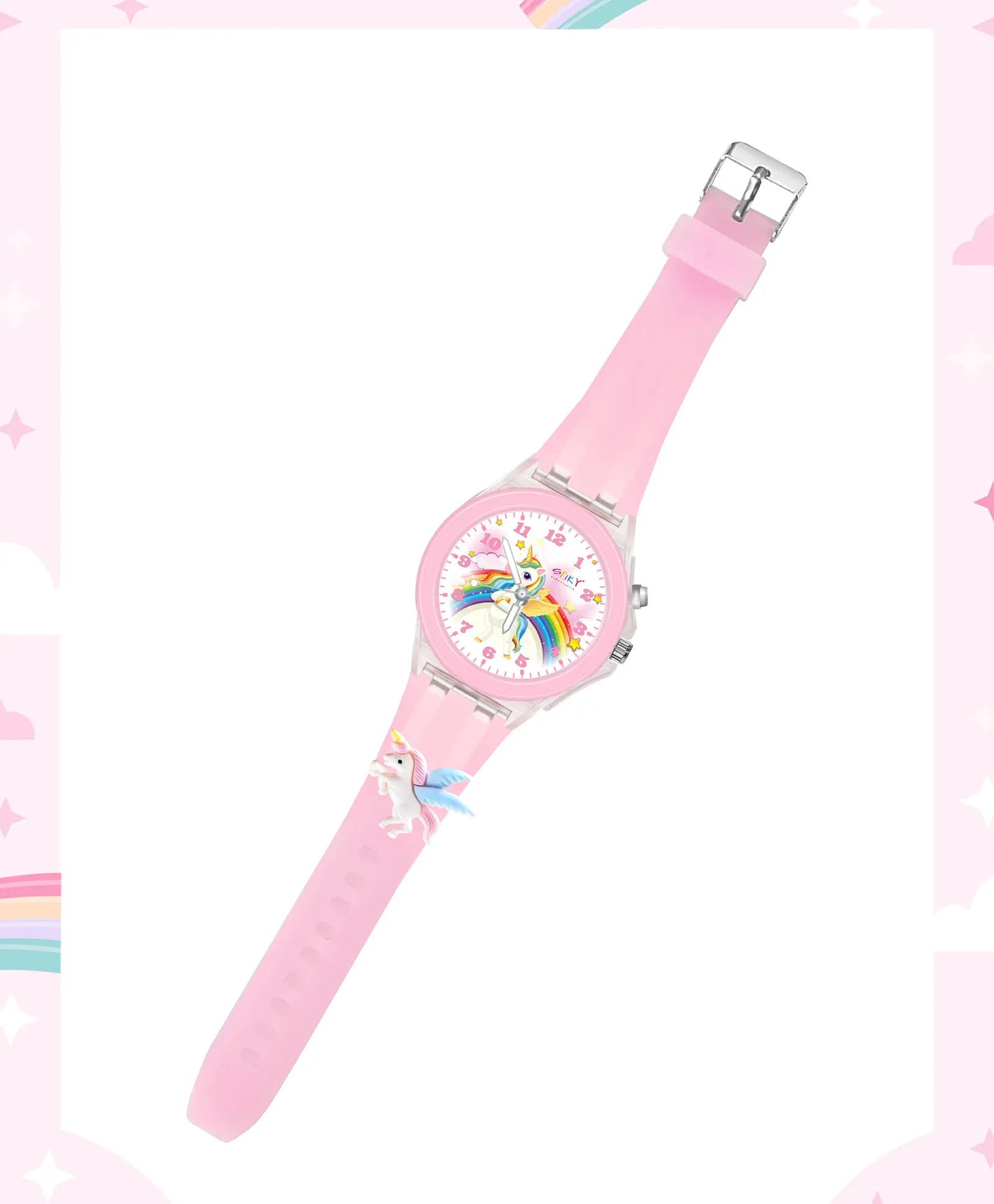 Spiky 3D Cartoon Monkey Analog Light Watch for Kids Boys & Girls - Cyan