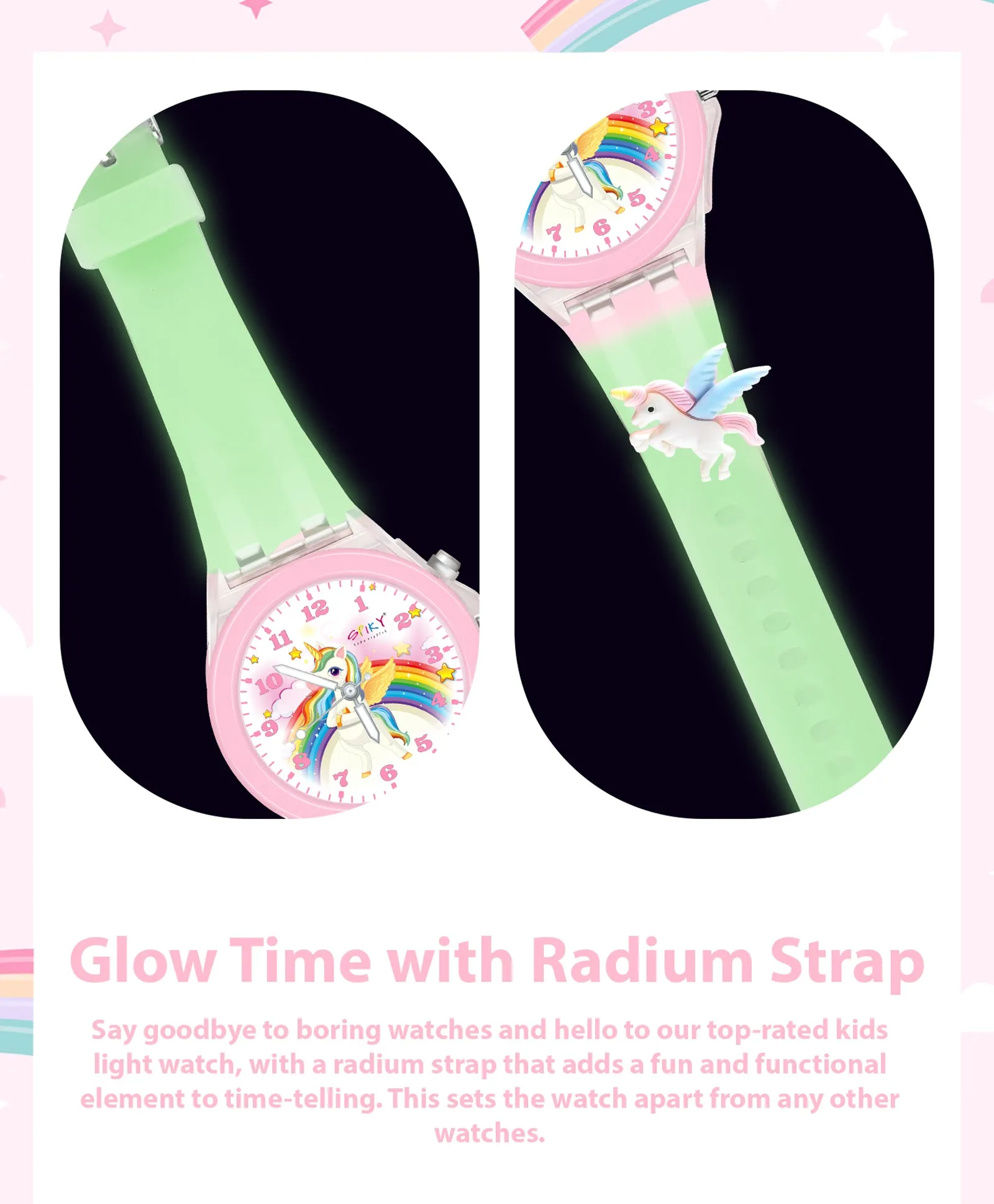 Spiky 3D Cartoon Monkey Analog Light Watch for Kids Boys & Girls - Cyan