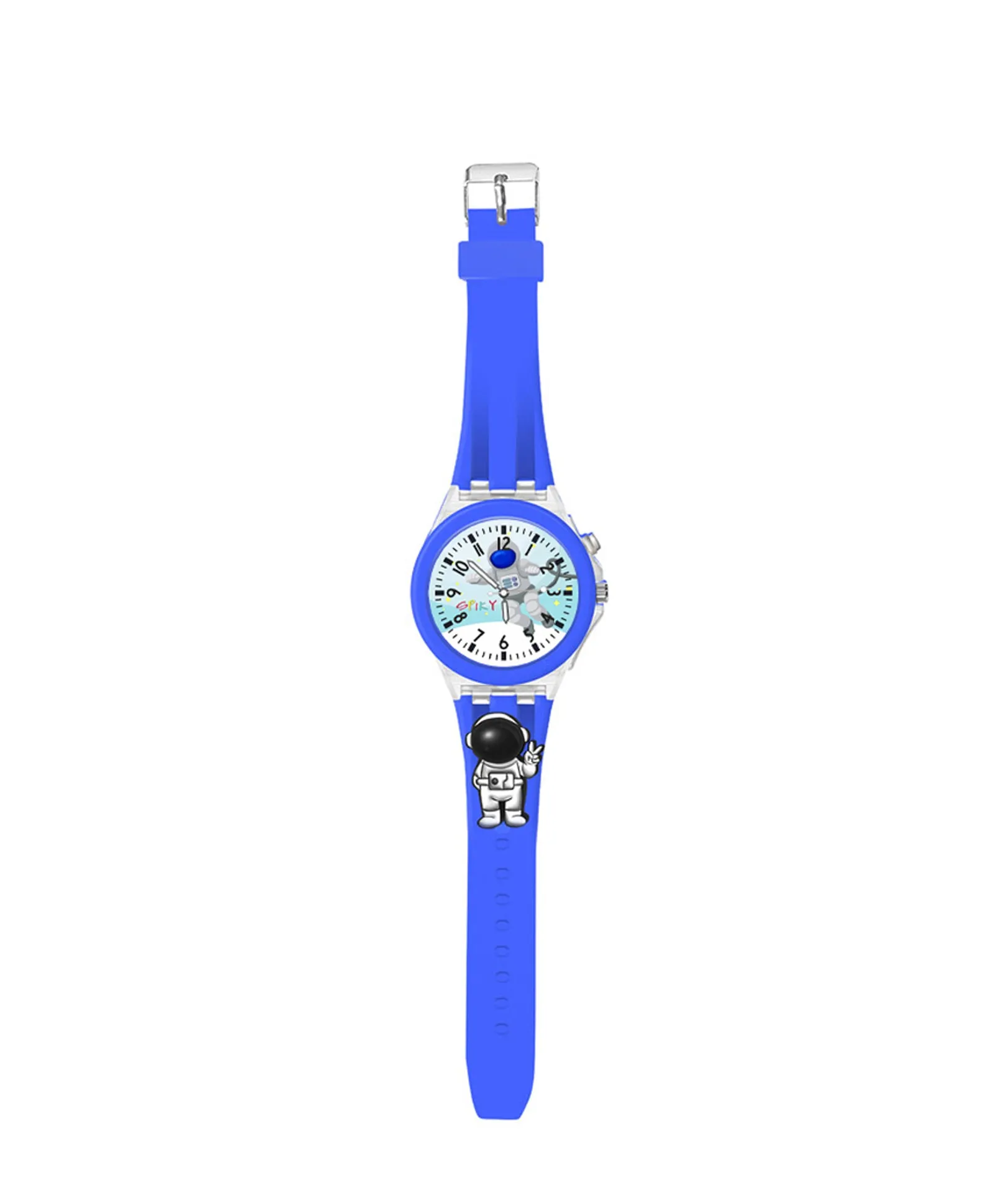 Spiky 3D Cartoon Monkey Analog Light Watch for Kids Boys & Girls - Cyan