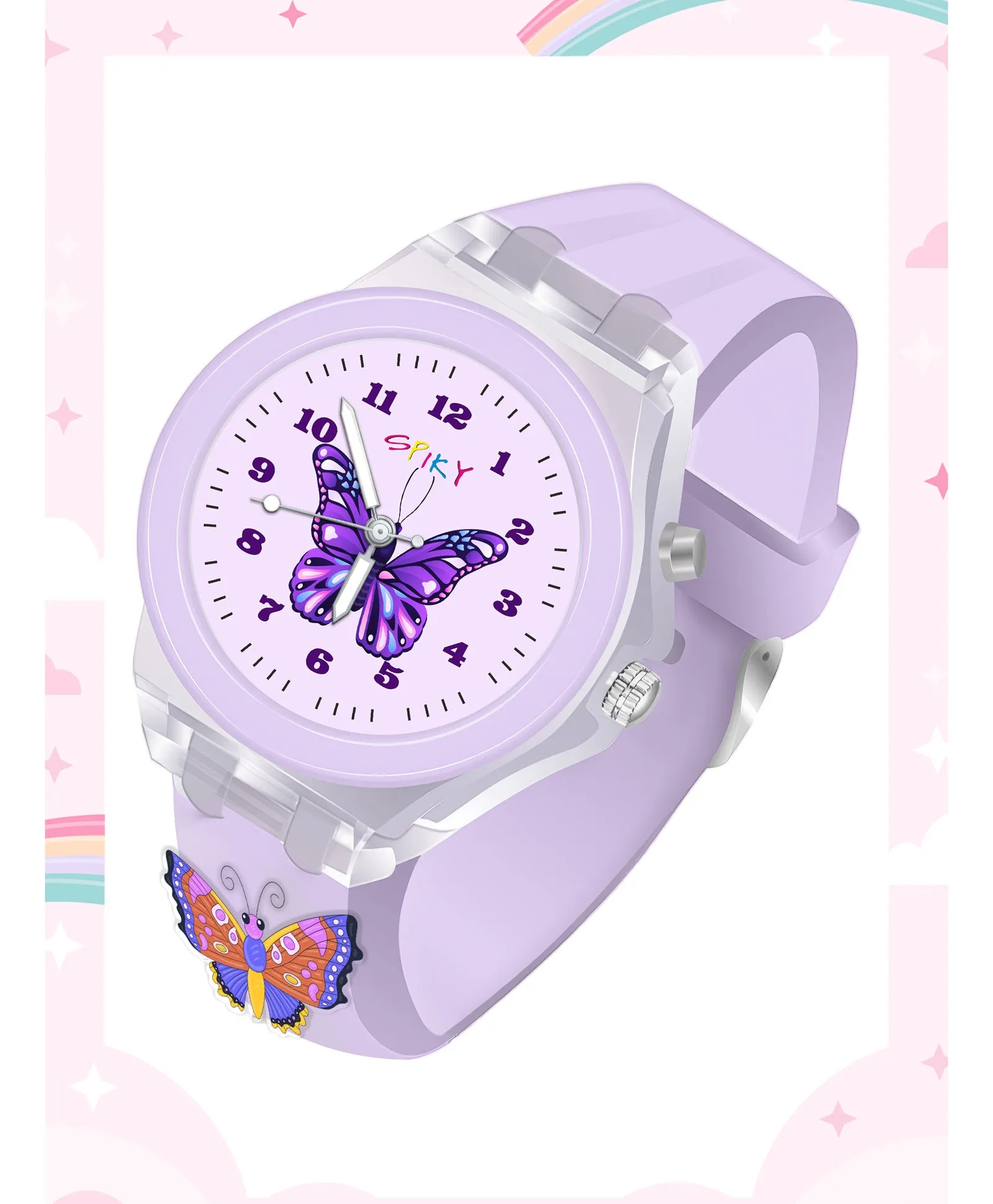 Spiky 3D Cartoon Monkey Analog Light Watch for Kids Boys & Girls - Cyan