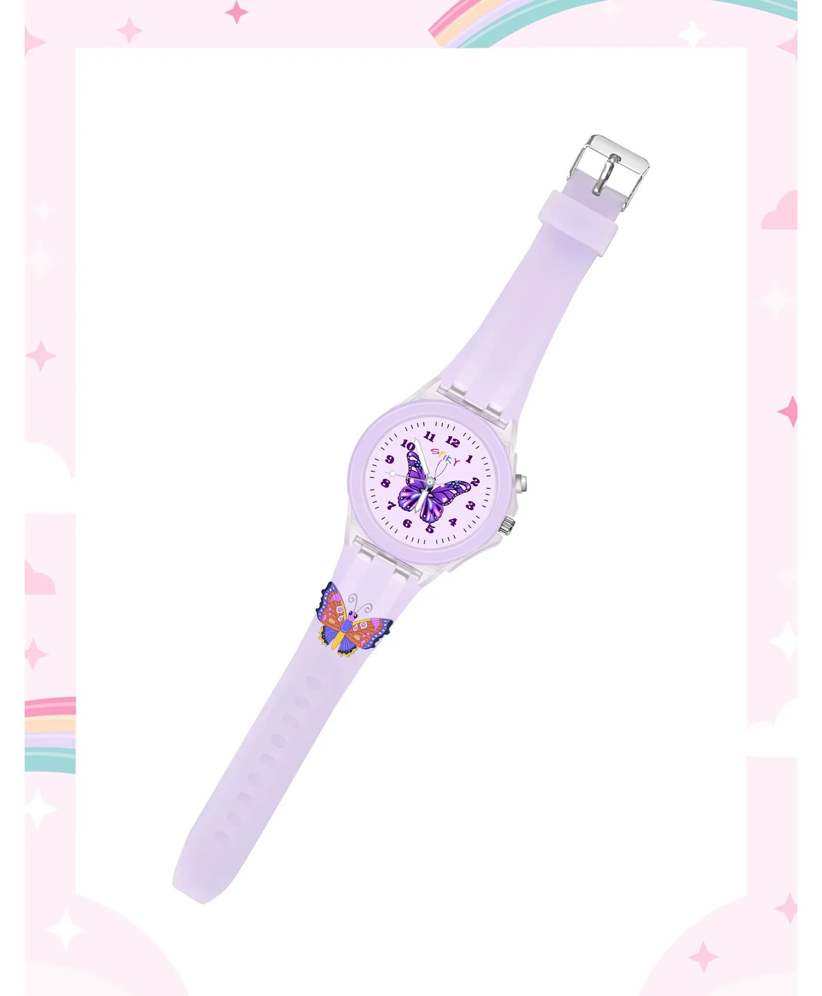 Spiky 3D Cartoon Monkey Analog Light Watch for Kids Boys & Girls - Cyan