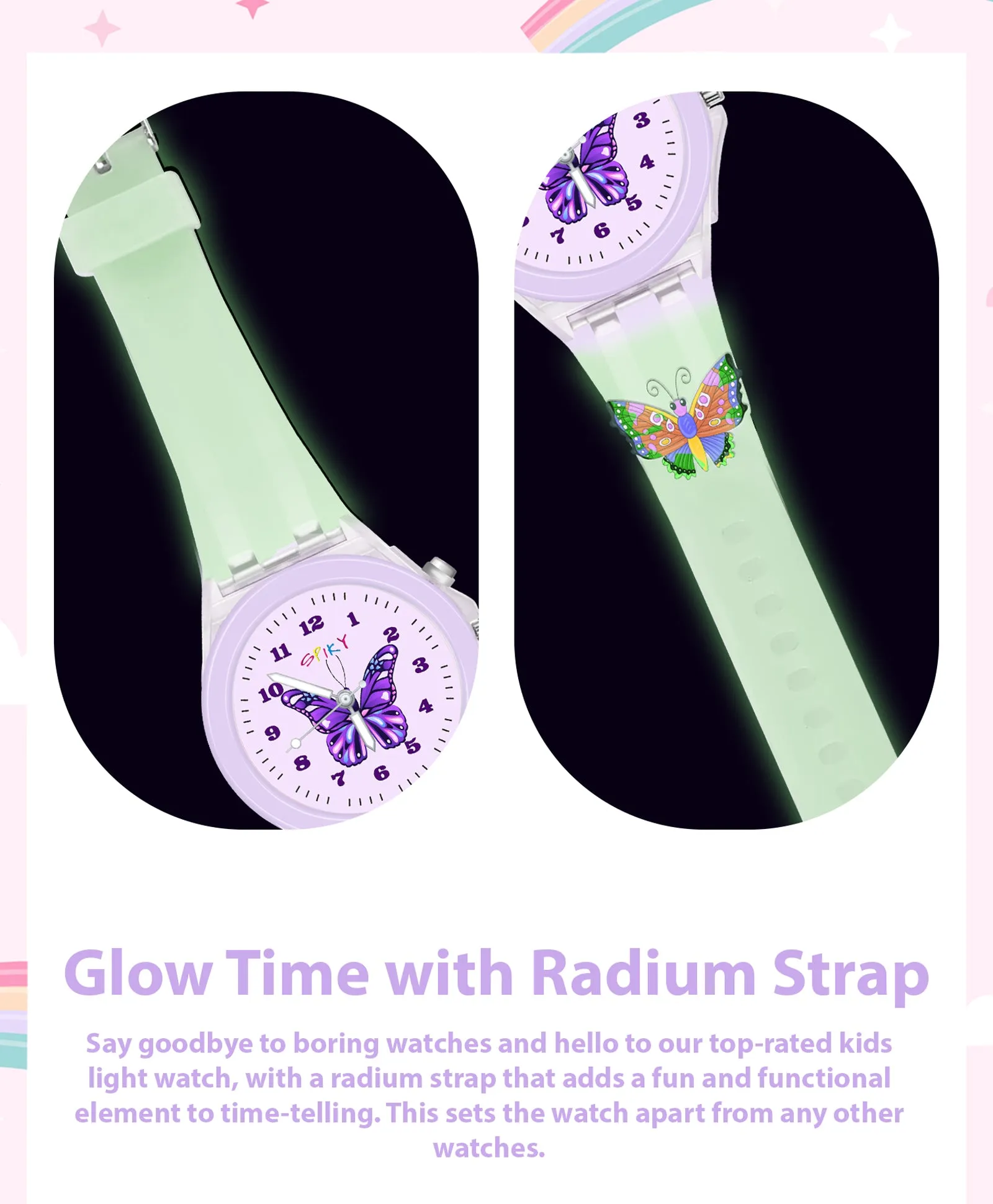 Spiky 3D Cartoon Monkey Analog Light Watch for Kids Boys & Girls - Cyan