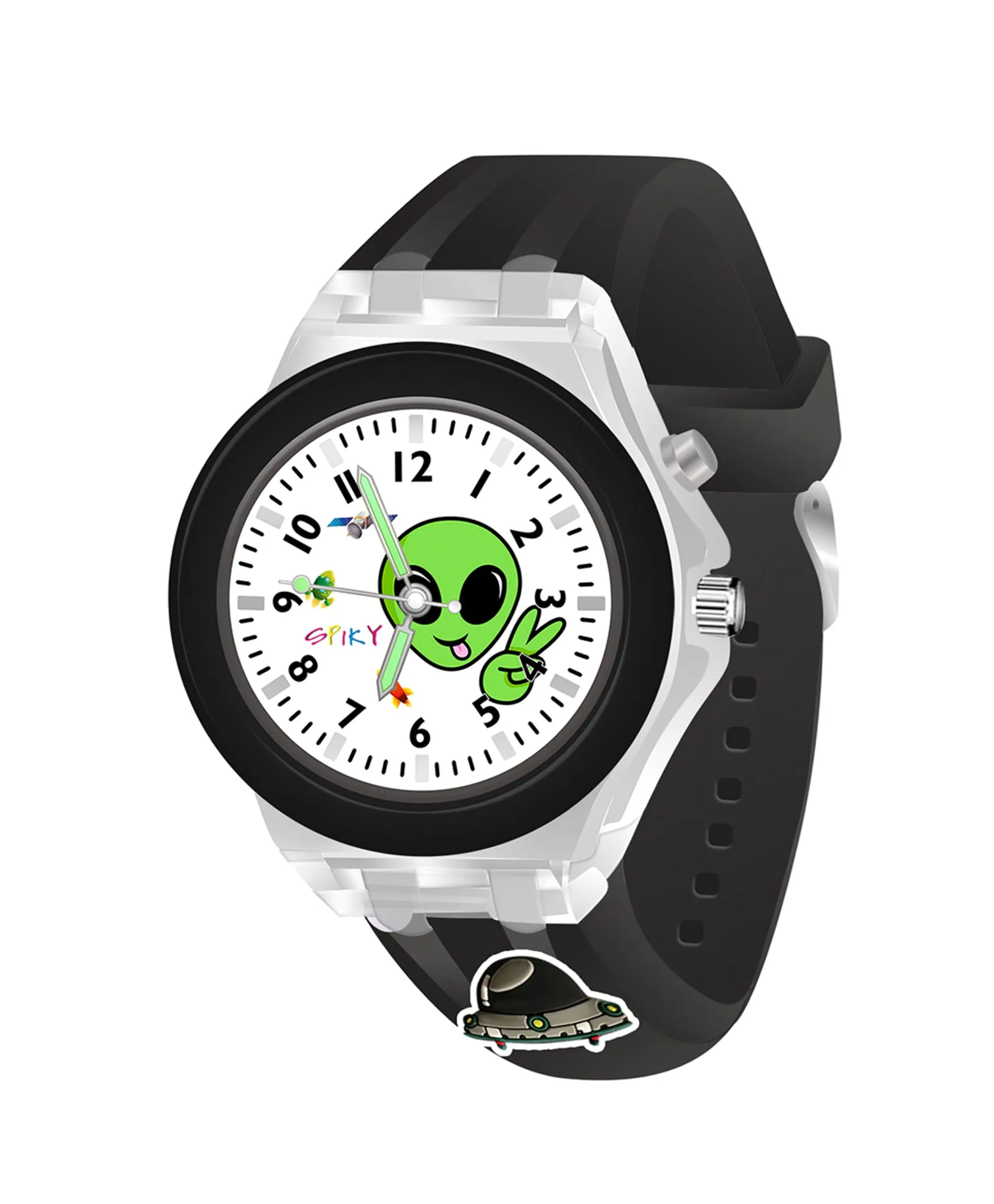 Spiky 3D Cartoon Monkey Analog Light Watch for Kids Boys & Girls - Cyan