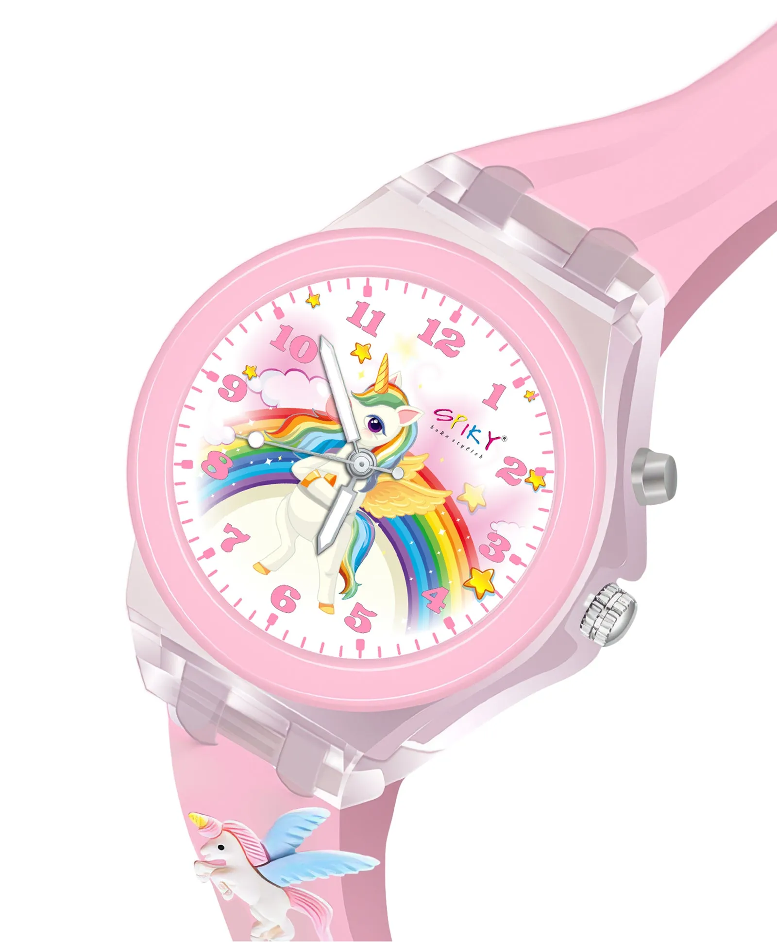 Spiky 3D Cartoon Monkey Analog Light Watch for Kids Boys & Girls - Cyan