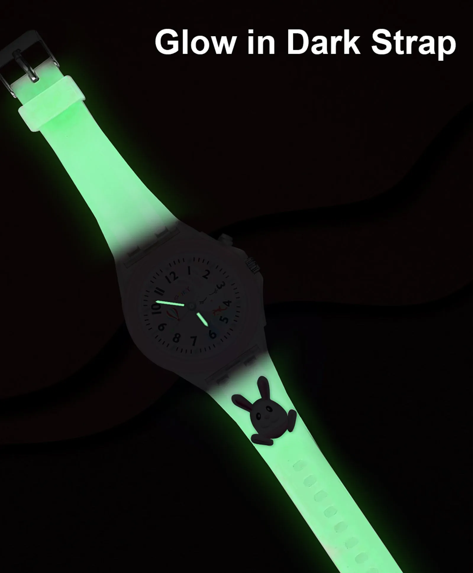 Spiky 3D Cartoon Monkey Analog Light Watch for Kids Boys & Girls - Cyan