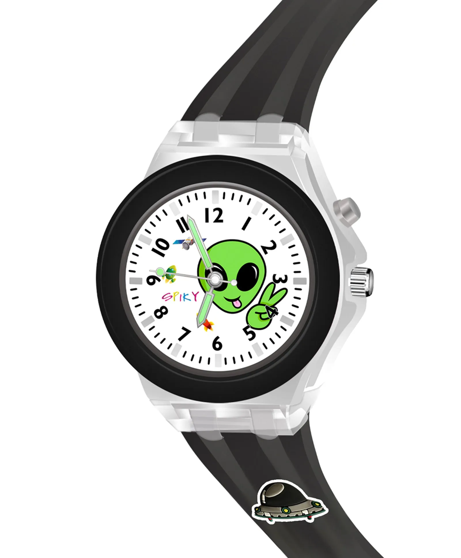 Spiky 3D Cartoon Monkey Analog Light Watch for Kids Boys & Girls - Cyan