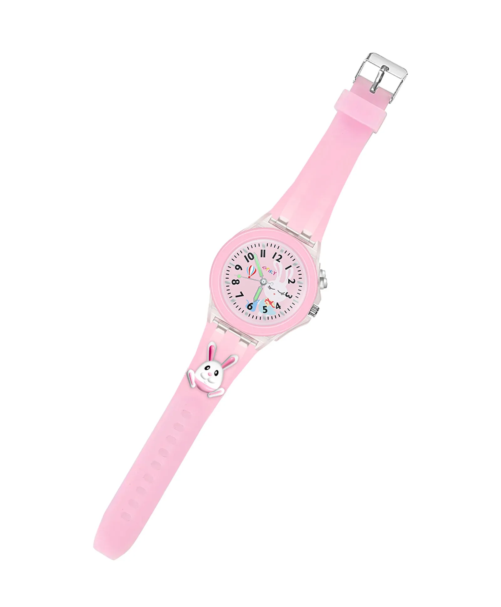 Spiky 3D Cartoon Monkey Analog Light Watch for Kids Boys & Girls - Cyan