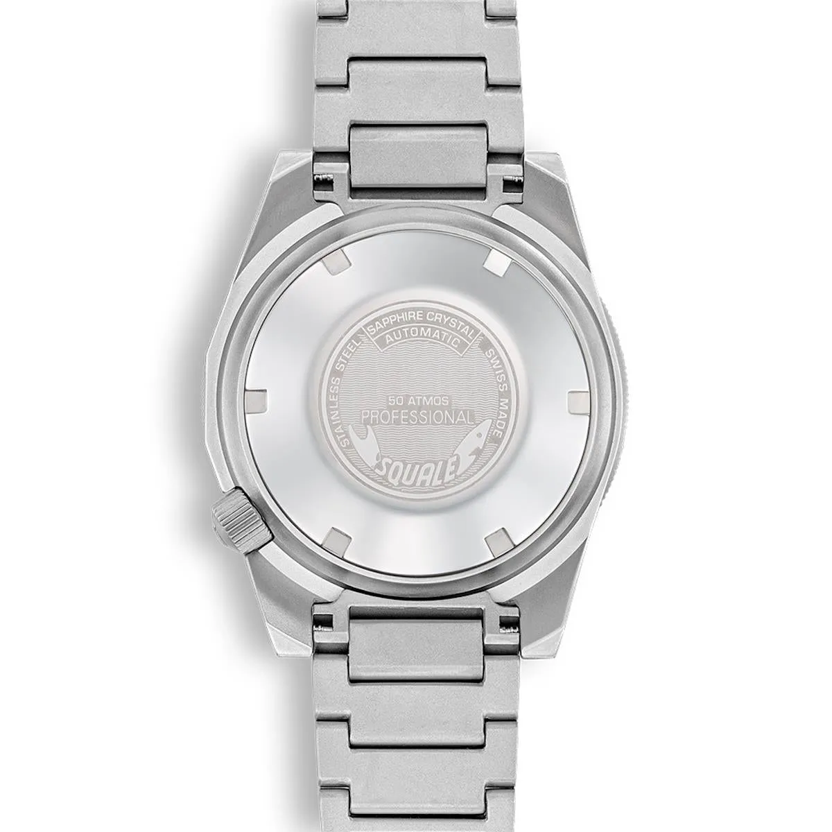 Squale 1521 Blasted Steel Case - Military Black Dial on Bracelet