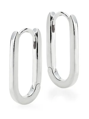 Sterling rectangular hoop earrings