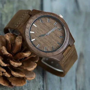 Stylish Walnut Wood Men's Belt Wrist Watch