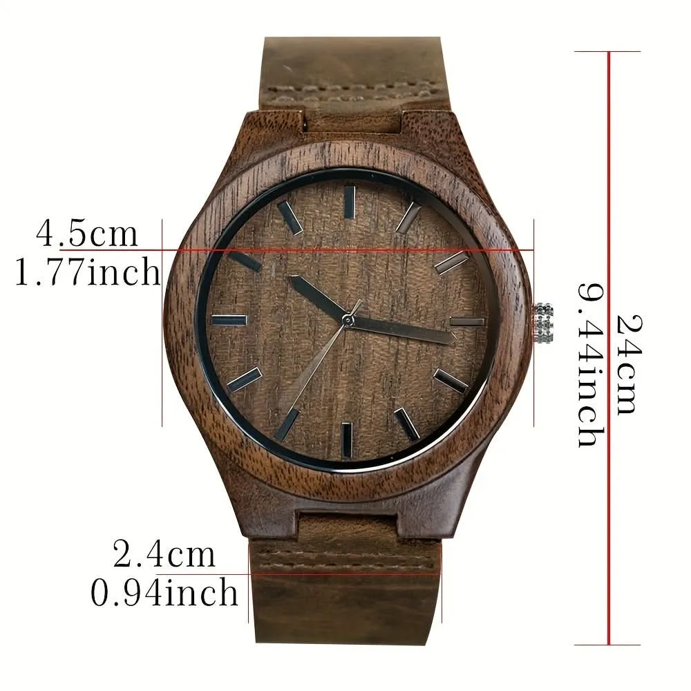 Stylish Walnut Wood Men's Belt Wrist Watch