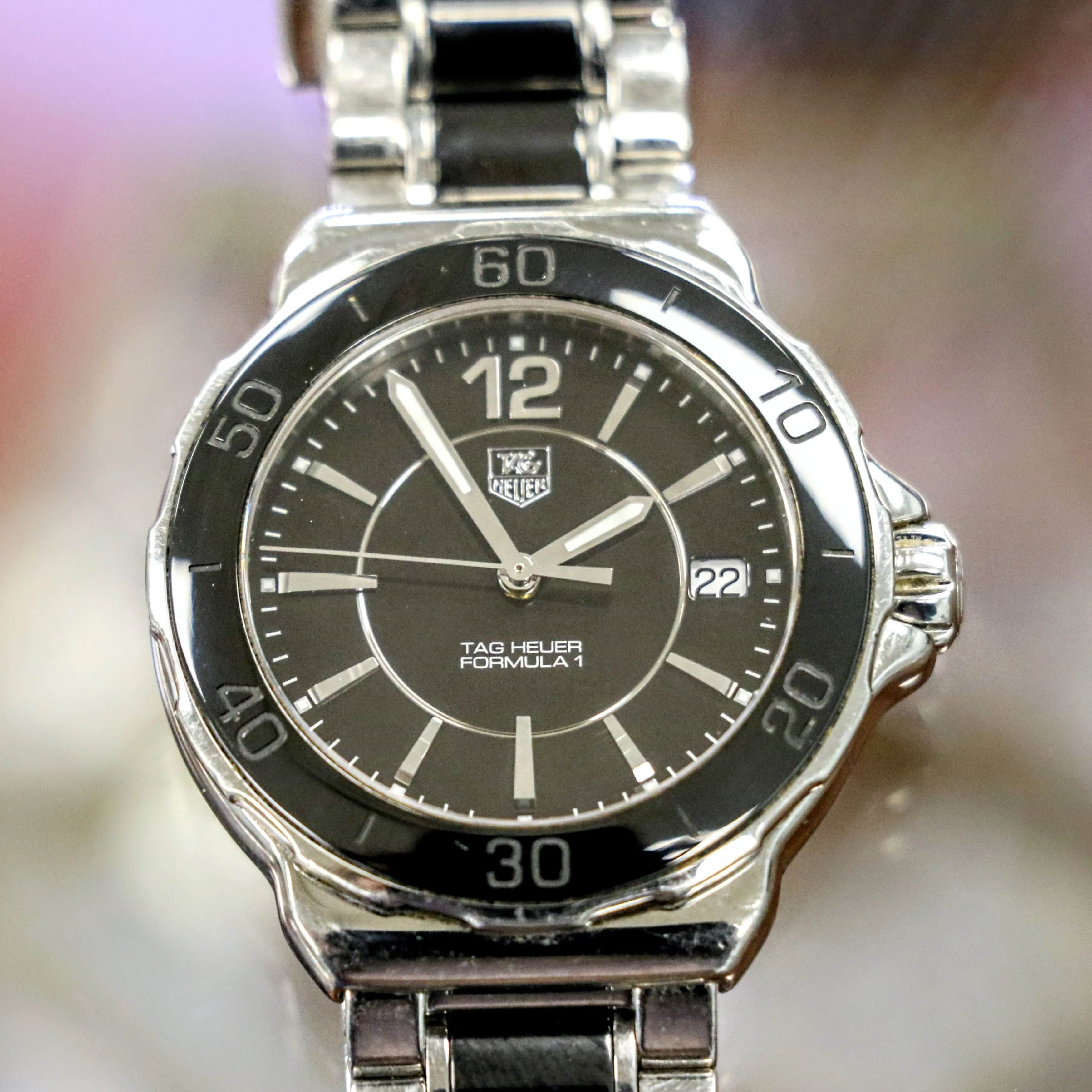 TAG HEUER Formula 1 Watch Date Indicator Ref. WAH1210 35mm Quartz Wristwatch Steel & Ceramic