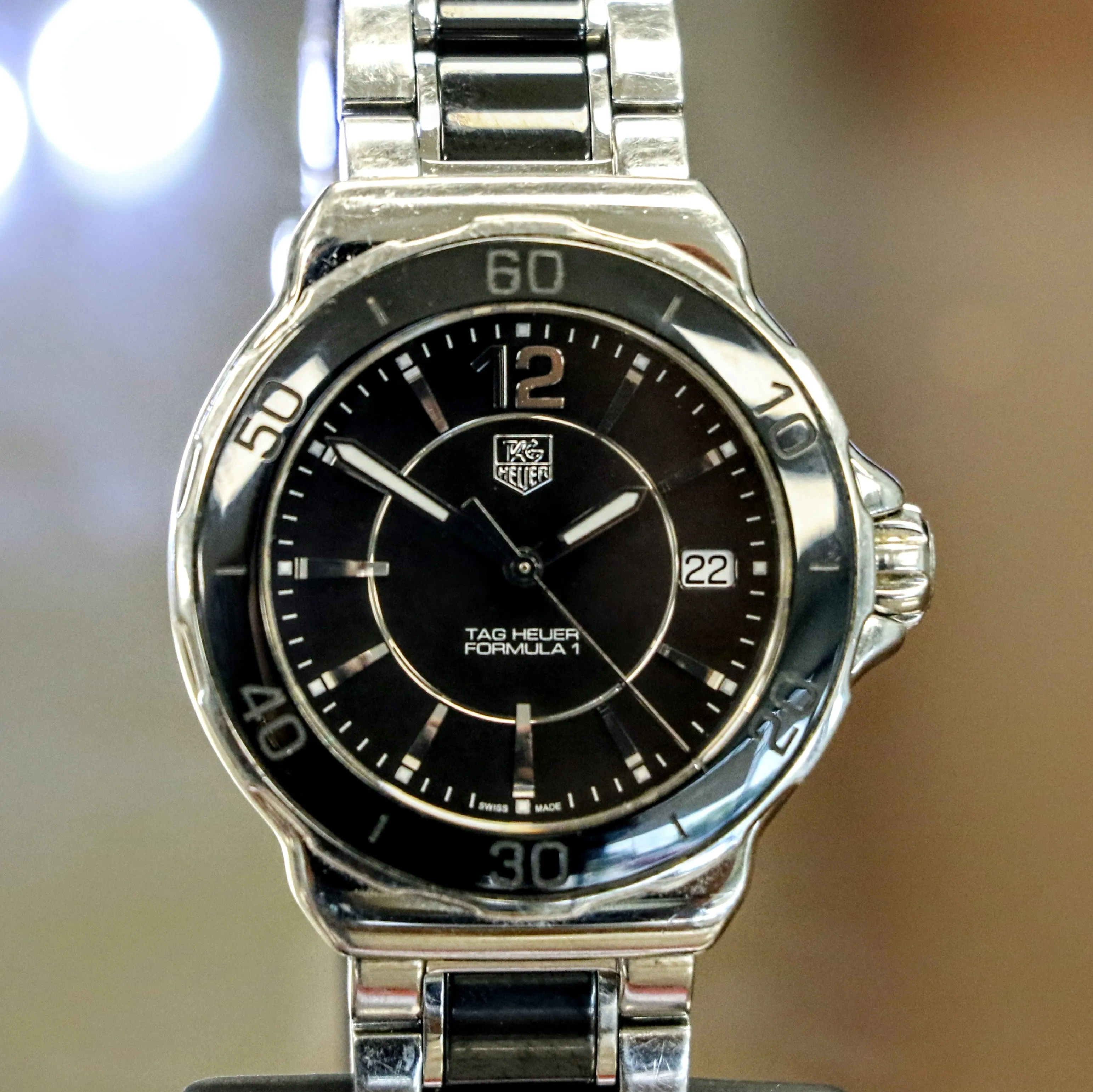 TAG HEUER Formula 1 Watch Date Indicator Ref. WAH1210 35mm Quartz Wristwatch Steel & Ceramic