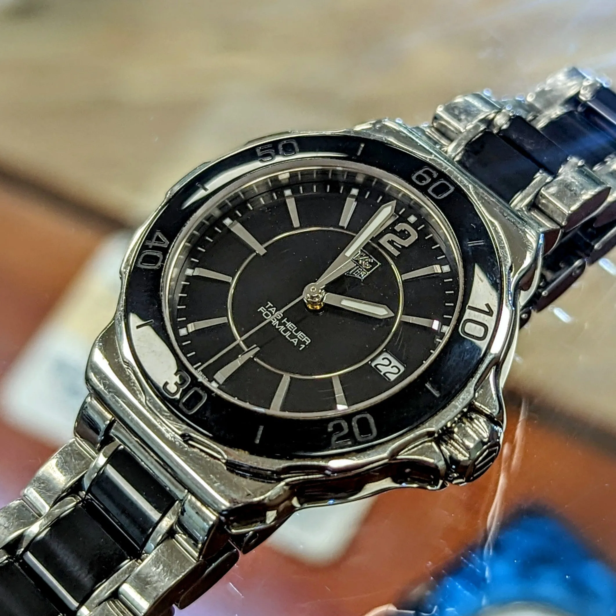 TAG HEUER Formula 1 Watch Date Indicator Ref. WAH1210 35mm Quartz Wristwatch Steel & Ceramic