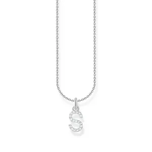 THOMAS SABO Necklace with letter pendant S and white zirconia - silver