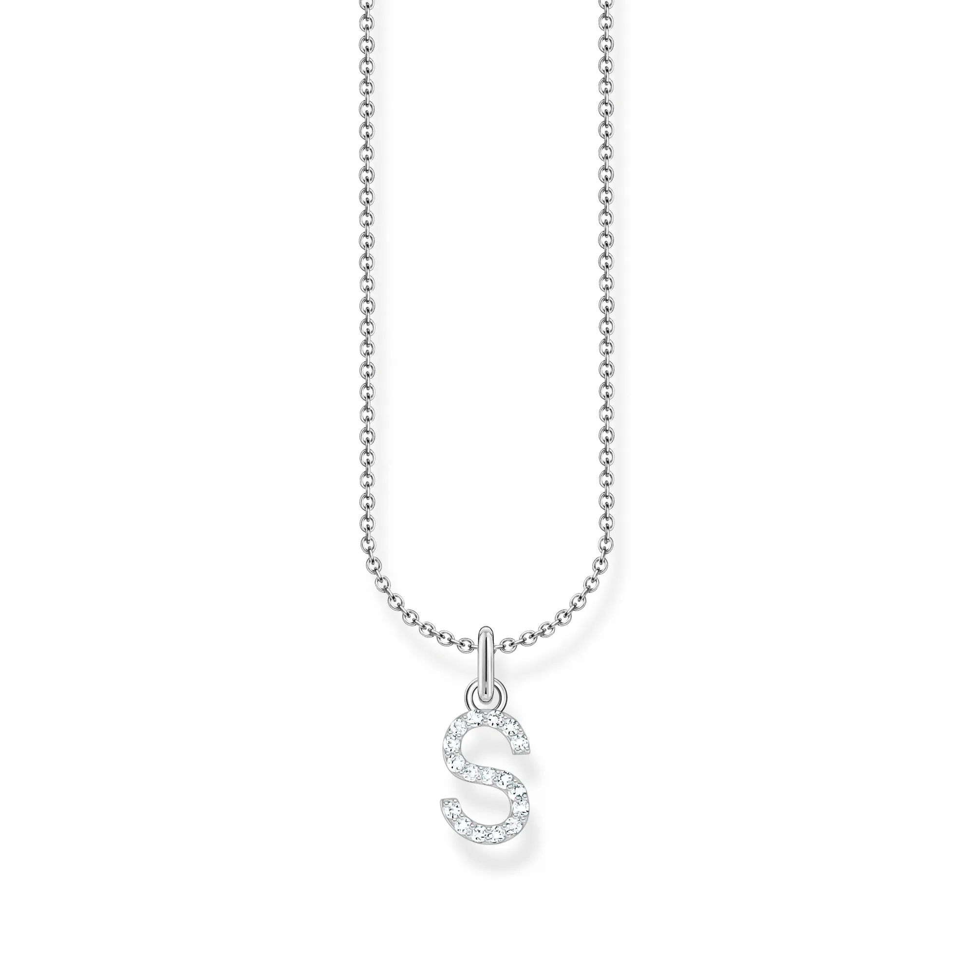 THOMAS SABO Necklace with letter pendant S and white zirconia - silver