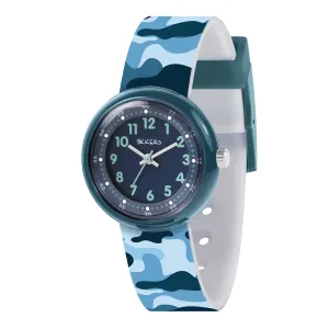Tikkers Blue Camo Silicone Strap Watch ATK1104