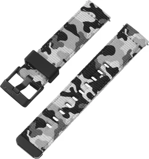 Timex 22mm Fabric Quick-Release Strap  Black Winter Camo with Black Buckle