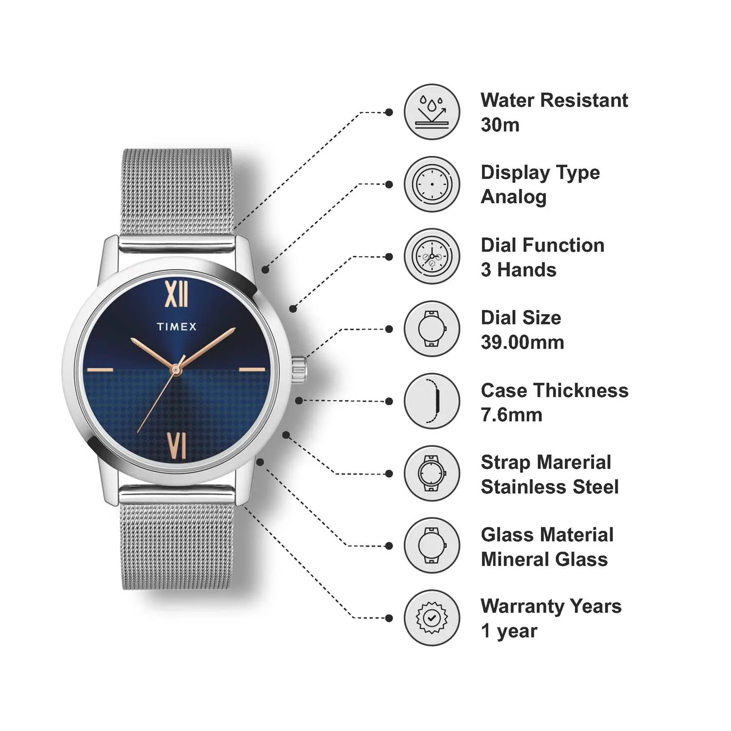 Timex Analog Blue Dial Men Watch - TWTG31SMU05