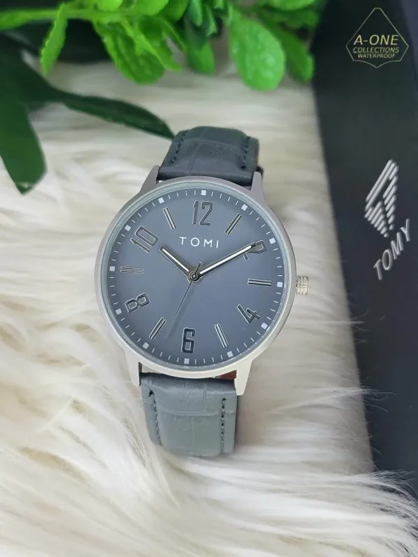 Tomi Leather Strap Watch With Box