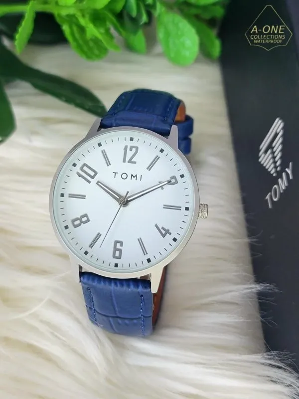 Tomi Leather Strap Watch With Box