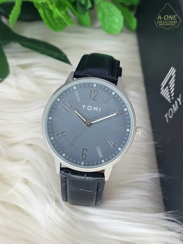 Tomi Leather Strap Watch With Box