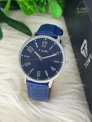 Tomi Leather Strap Watch With Box