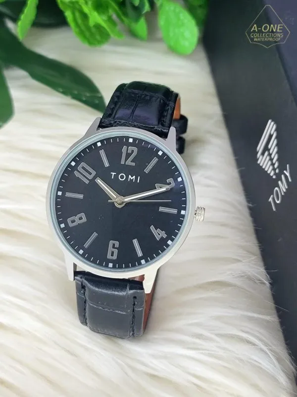 Tomi Leather Strap Watch With Box