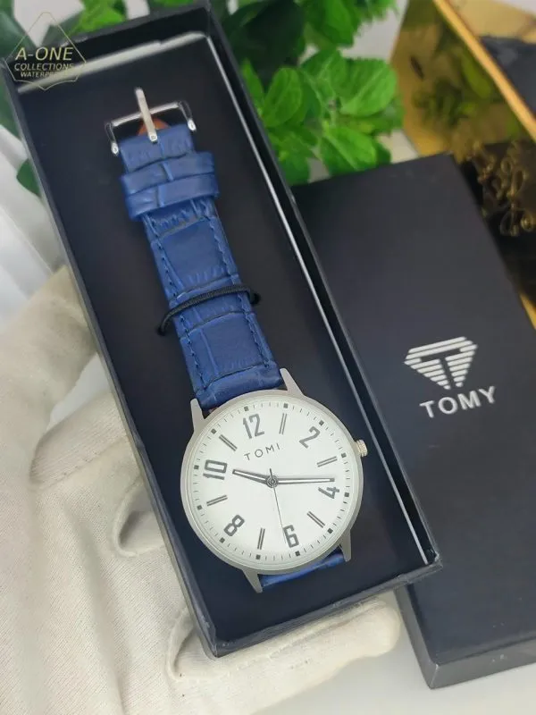 Tomi Leather Strap Watch With Box