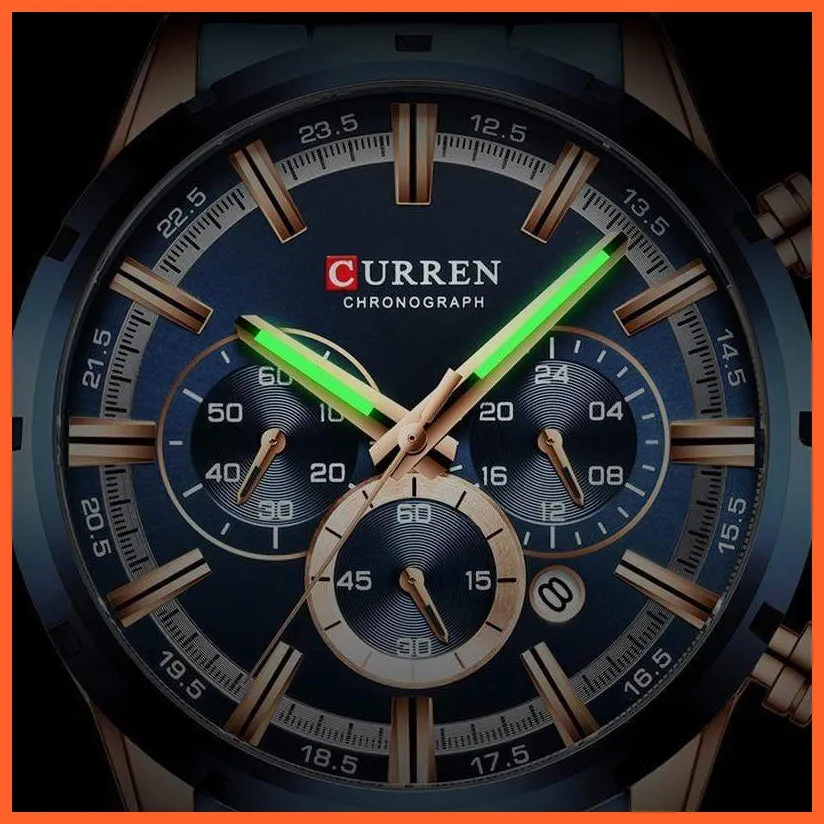 Top Brand Luxury Sports Quartz Mens Watches | Full Steel Waterproof Chronograph Mens Wristwatch