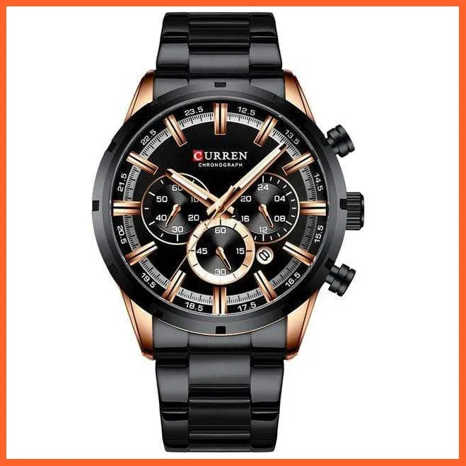Top Brand Luxury Sports Quartz Mens Watches | Full Steel Waterproof Chronograph Mens Wristwatch