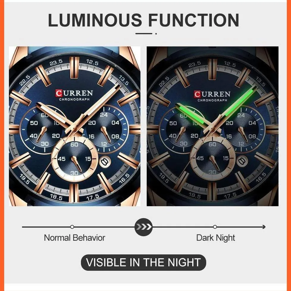 Top Brand Luxury Sports Quartz Mens Watches | Full Steel Waterproof Chronograph Mens Wristwatch