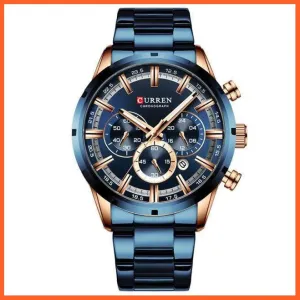 Top Brand Luxury Sports Quartz Mens Watches | Full Steel Waterproof Chronograph Mens Wristwatch