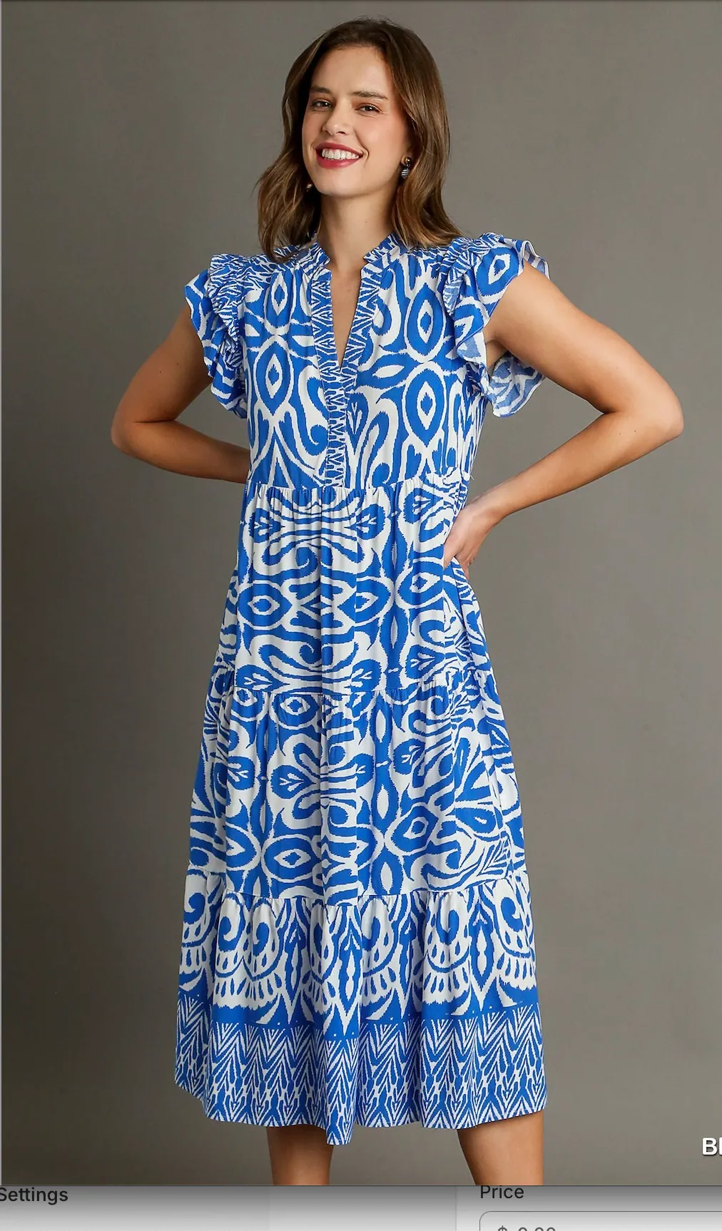 Two Tone Border Print Dress